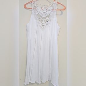 Lace Neckline Beach Dress